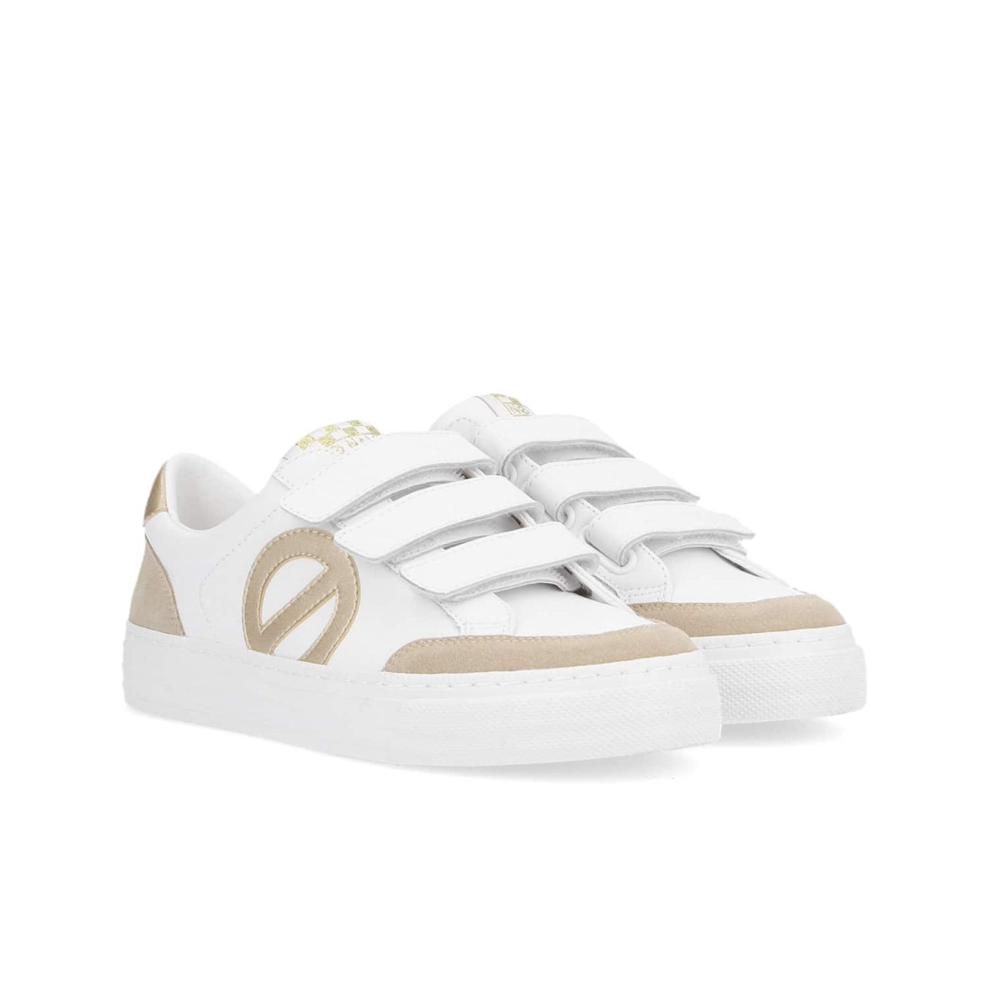 STRIKE STRAPS - NAPPA/CURL - WHITE/GOLD